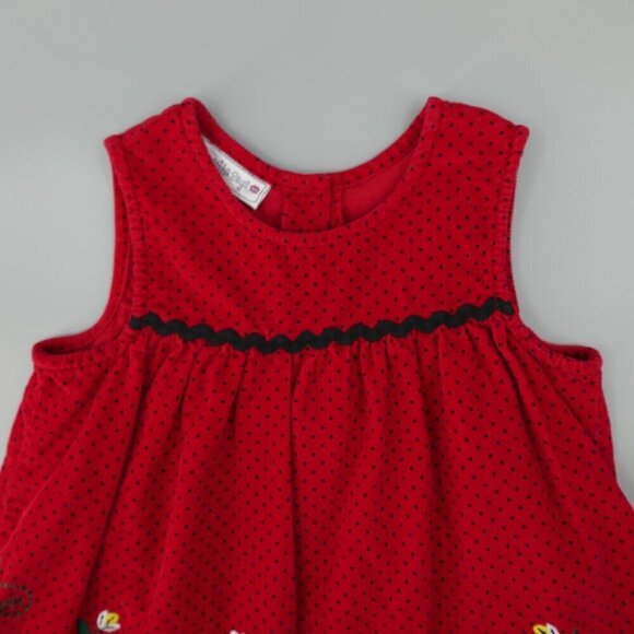 Samantha Says Corduroy Dress Girls 3T Red Scottie Dog Embroidered Bow - Picture 5 of 13
